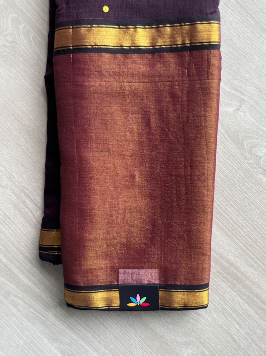 Tissue Border Sequin Work Soft Cotton Saree (Without Blouse) - 36633