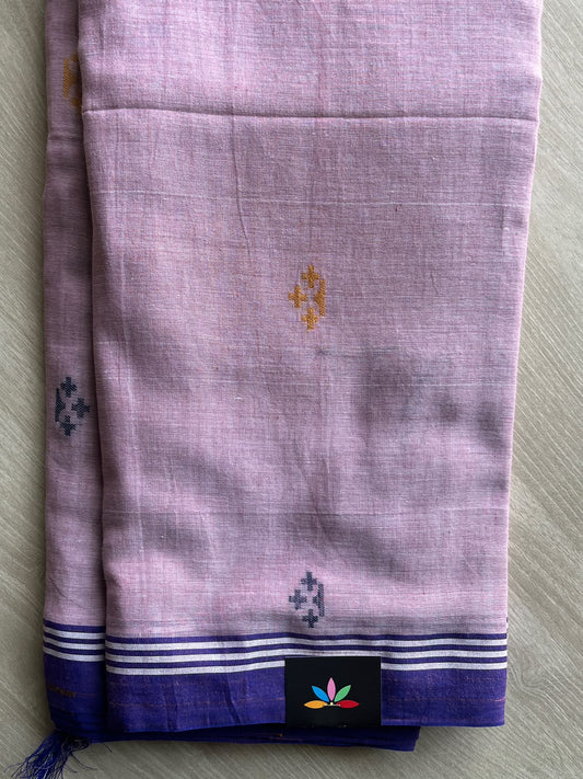 Lavender Mist Woven Butta Soft Cotton Saree - 36652