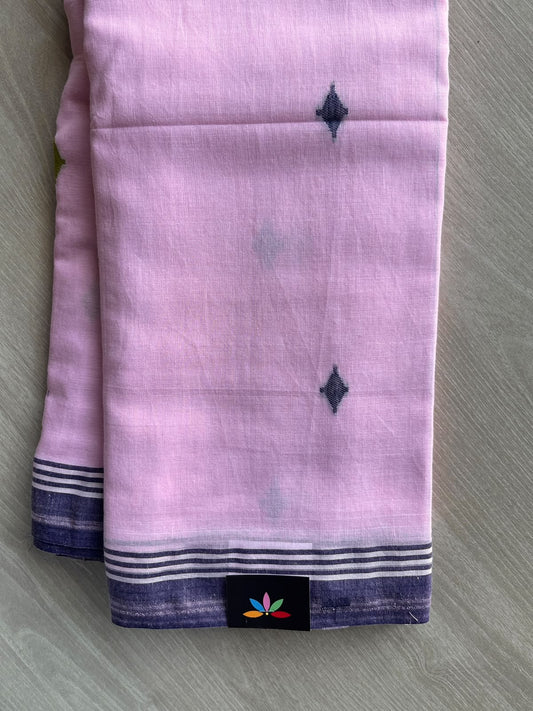 Muted Violet Woven Butta Soft Cotton Saree - 36661