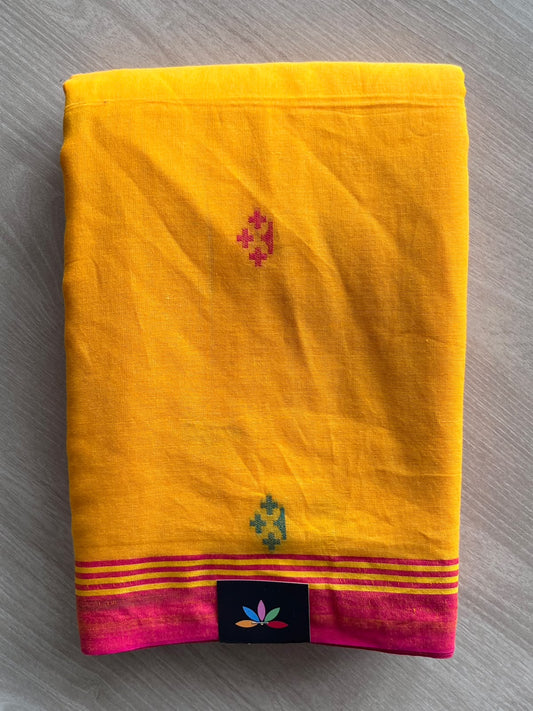 Amber Orange Woven Butta Soft Cotton Saree - 36665
