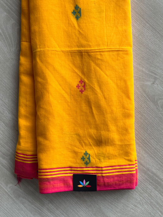 Amber Orange Woven Butta Soft Cotton Saree - 36665