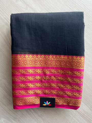 Contrast Woven Border Soft Cotton Saree - 36667