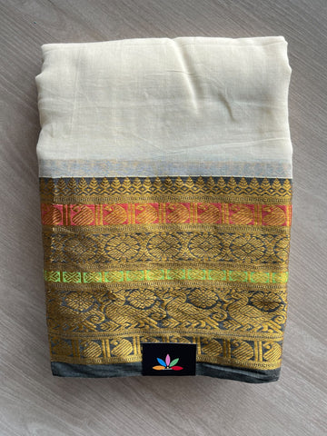 Contrast Woven Border Soft Cotton Saree - 36669