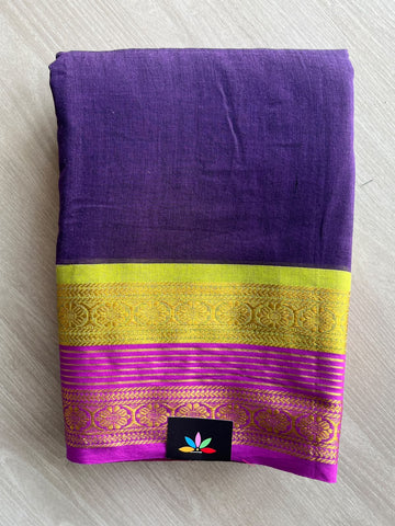 Contrast Woven Border Soft Cotton Saree - 36672