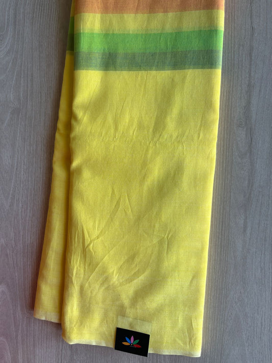 Light Yellow Minimalistic Bengal Soft Cotton Saree - 29665