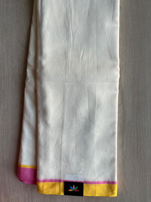 Off-White Minimalistic Bengal Soft Cotton Saree - 29669