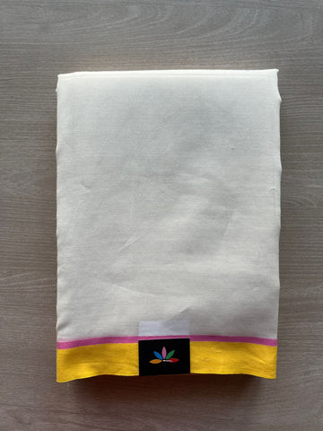 Off-White Minimalistic Bengal Soft Cotton Saree - 29669