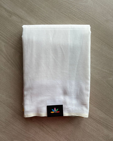 Off-White Minimalistic Bengal Soft Cotton Saree - 29677