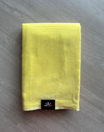 Pastel Yellow Minimalistic Bengal Soft Cotton Saree - 29679