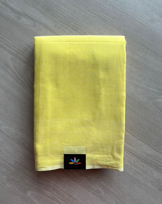 Pastel Yellow Minimalistic Bengal Soft Cotton Saree - 29679