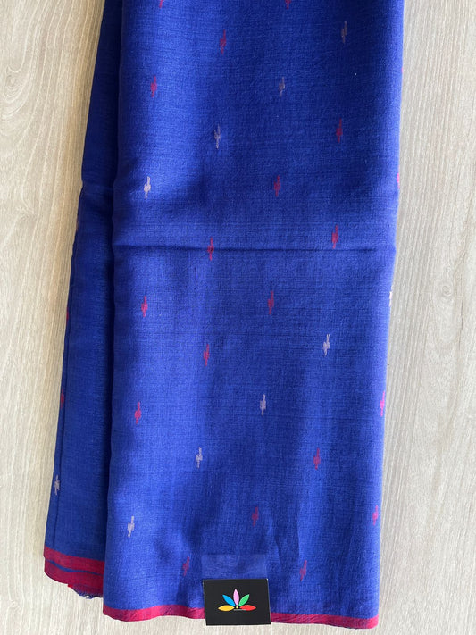 Penn Blue Handwoven Cotton Silk Fine Jamdani Saree - 29689