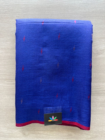 Penn Blue Handwoven Cotton Silk Fine Jamdani Saree - 29689