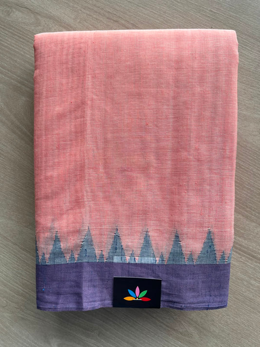 Handspun Fine Ponduru Cotton with Silk Kuppadam Border Saree - 33940