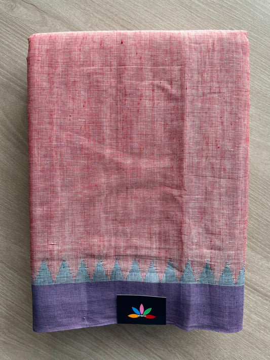 Handspun Fine Ponduru Cotton with Silk Kuppadam Border Saree - 33942