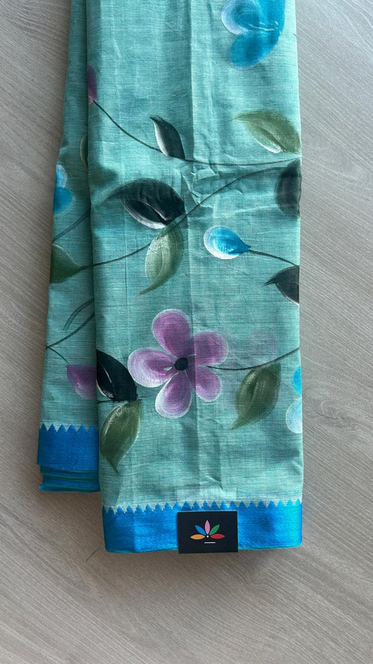 Hand painted Bengal Cotton Saree-24537