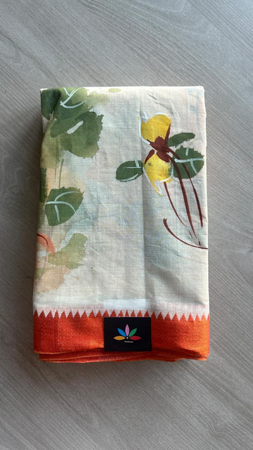Hand painted Bengal Cotton Saree-24541