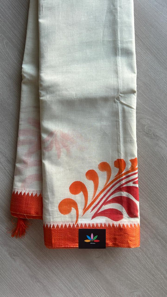 Hand painted Bengal Cotton Saree-24543