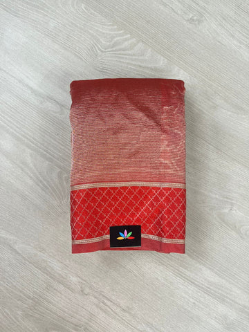 Banarasi Crushed Tissue Silk Saree with Mashru Silk Pallu and Blouse -13126