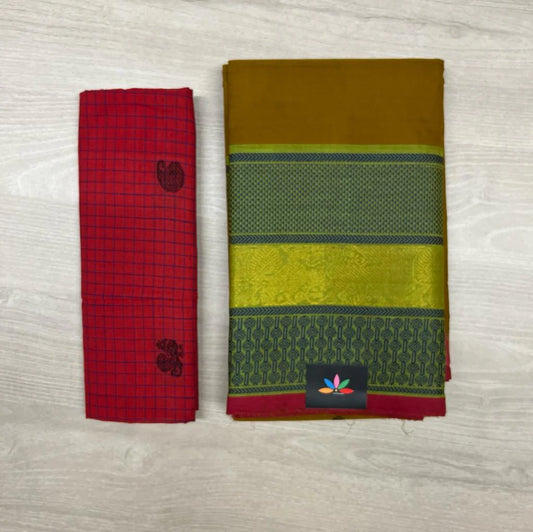 Long Border Chettinad Cotton Saree-2465