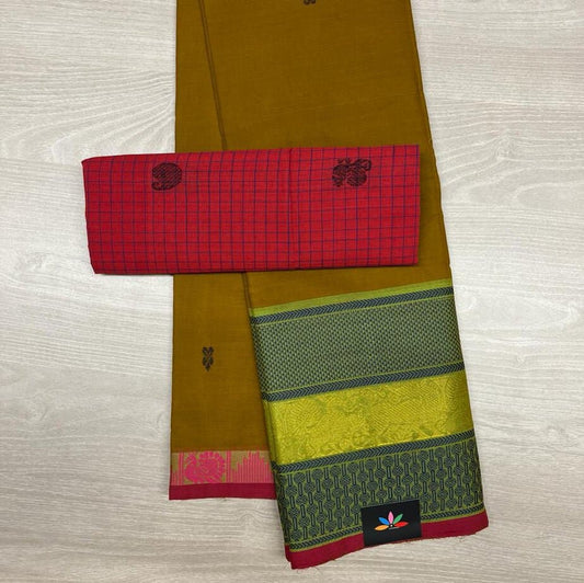 Long Border Chettinad Cotton Saree-2465