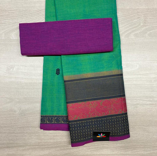 Long Border Chettinad Cotton Saree-2471