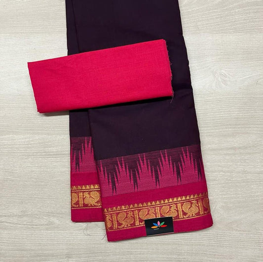 Korvai Border Chettinad Cotton Saree-2485