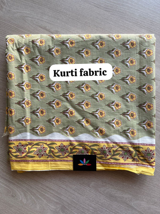 Hand Block Printed Cotton 3 Piece Unstitched Suit Set with Cotton Duppata -30585