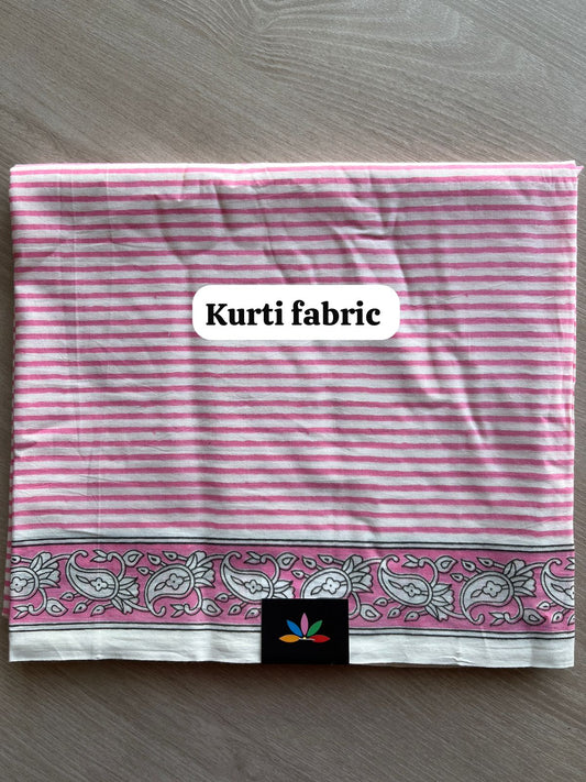 Hand Block Printed Cotton 3 Piece Unstitched Suit Set with Cotton Duppata -30587