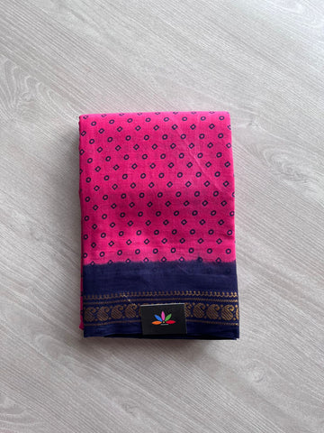 Zari Border Sungudi Print Pure Cotton Saree -9494