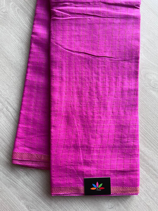 Zari Checks Small Border Saree -9533-9535