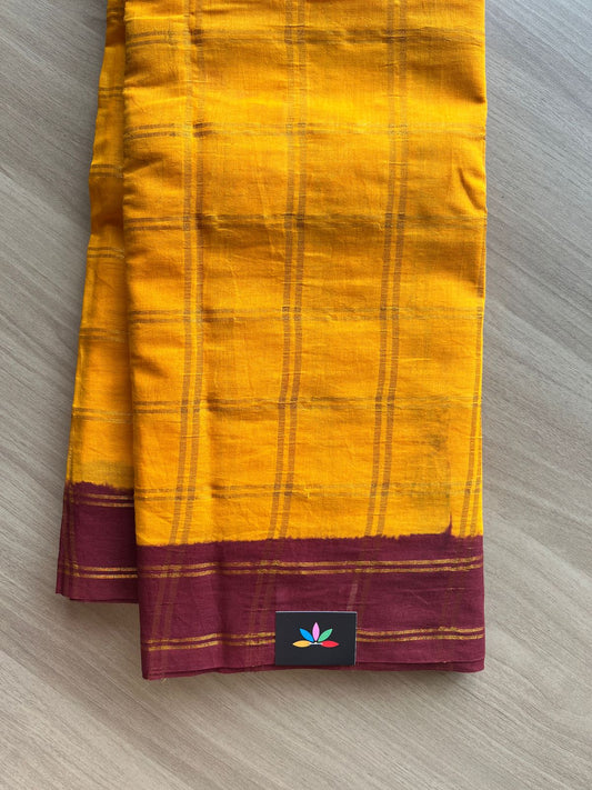 Big Zari Checks Cotton Saree-22385
