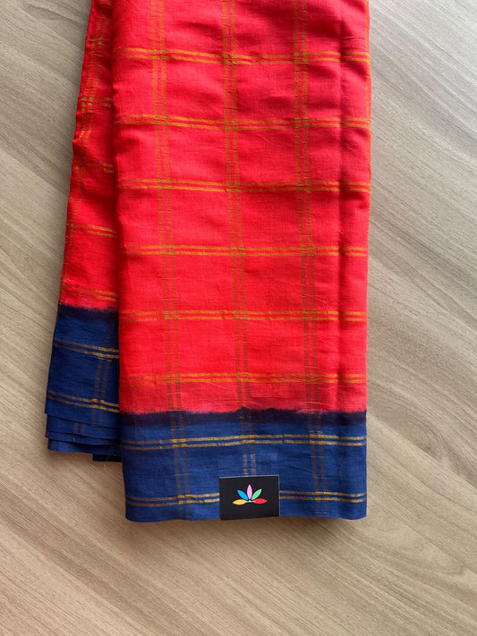 Big Zari Checks Cotton Saree-21091