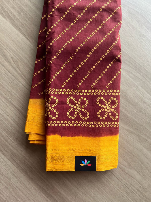 Zari Border Sungudi Print Pure Cotton Saree -22006