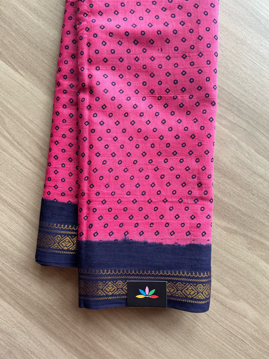 Zari Border Sungudi Print Pure Cotton Saree -22010