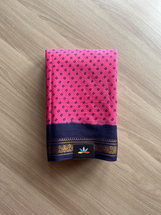 Zari Border Sungudi Print Pure Cotton Saree -22010