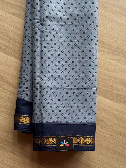 Zari Border Sungudi Print Pure Cotton Saree -22011