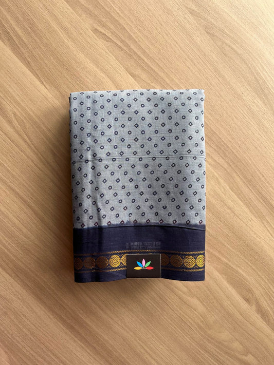 Zari Border Sungudi Print Pure Cotton Saree -22011