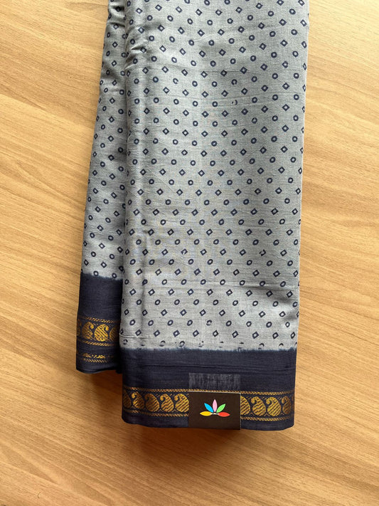 Zari Border Sungudi Print Pure Cotton Saree -22013