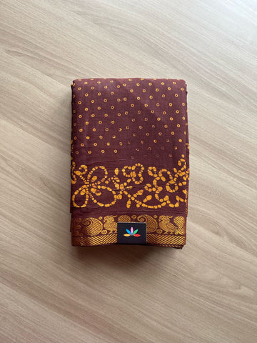 Zari Border Printed Cotton Saree -22019