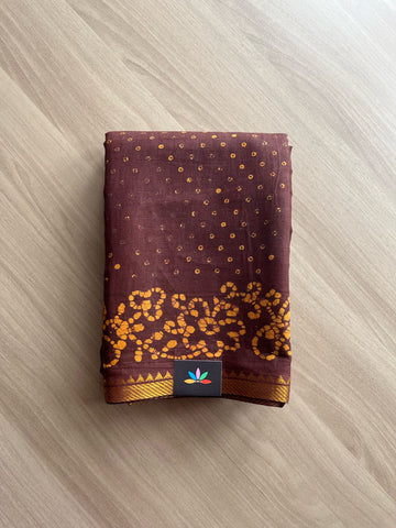 Zari Border Printed Cotton Saree -22023