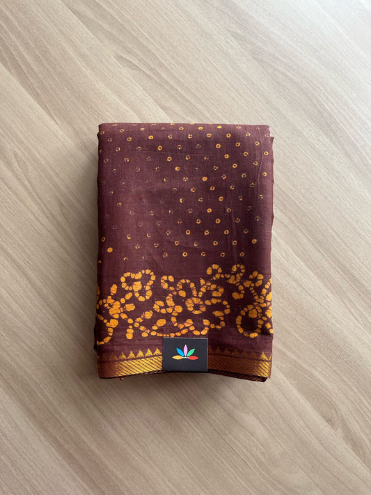 Zari Border Printed Cotton Saree -22023