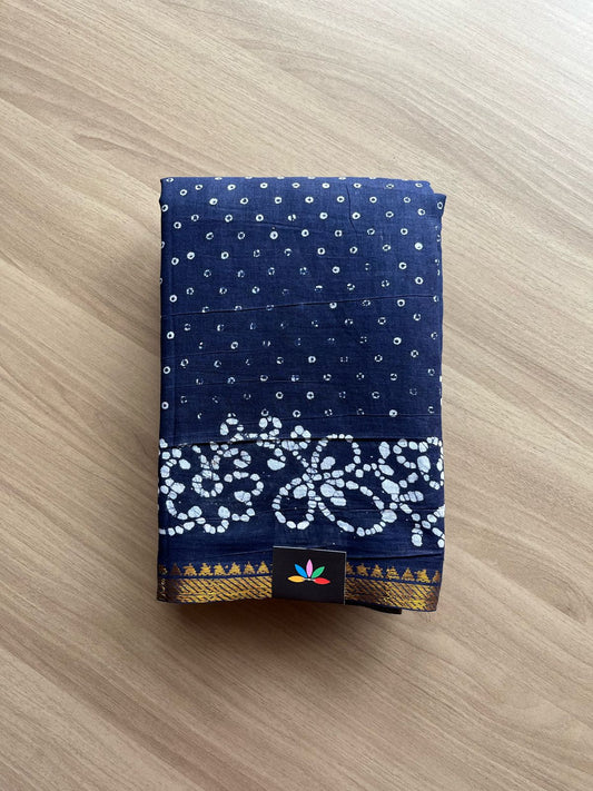 Zari Border Printed Cotton Saree -22024