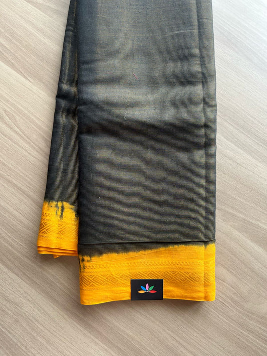Tissue Blended Contrast Border Cotton Saree -22039