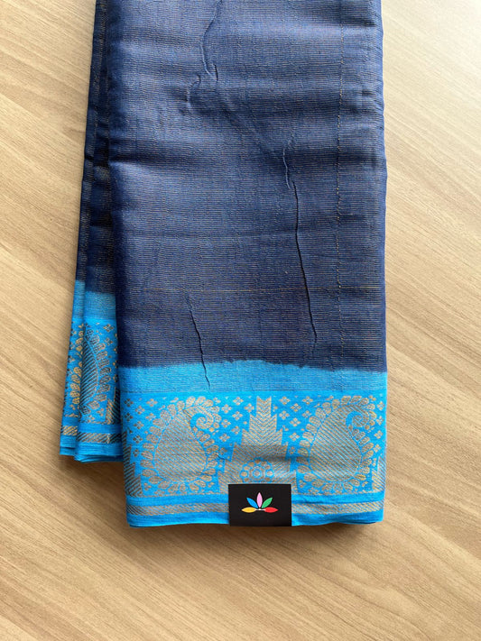 Tissue Blended Contrast Border Cotton Saree -22050
