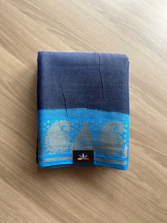 Tissue Blended Contrast Border Cotton Saree -22050