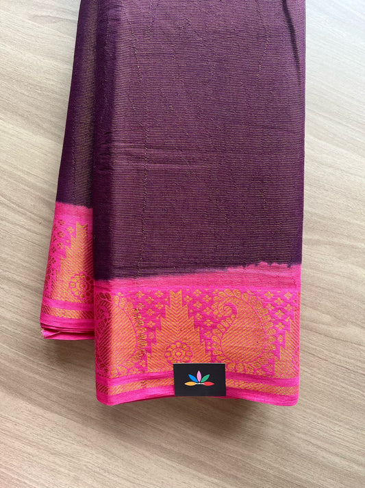 Tissue Blended Contrast Border Cotton Saree -22051