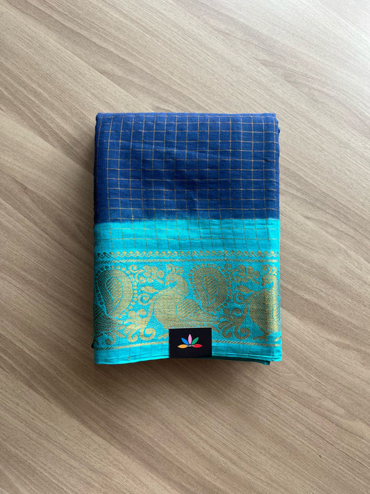 Zari Checks Contrast Border Cotton Saree-22057
