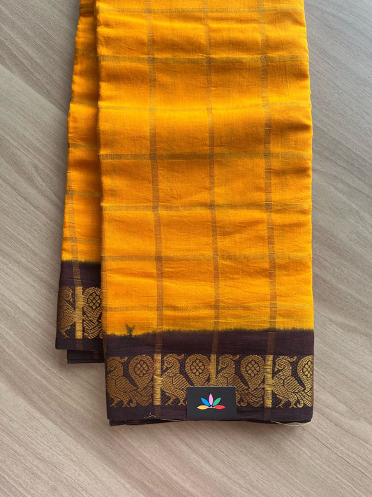 Big Zari Checks Cotton Saree-22058-22059