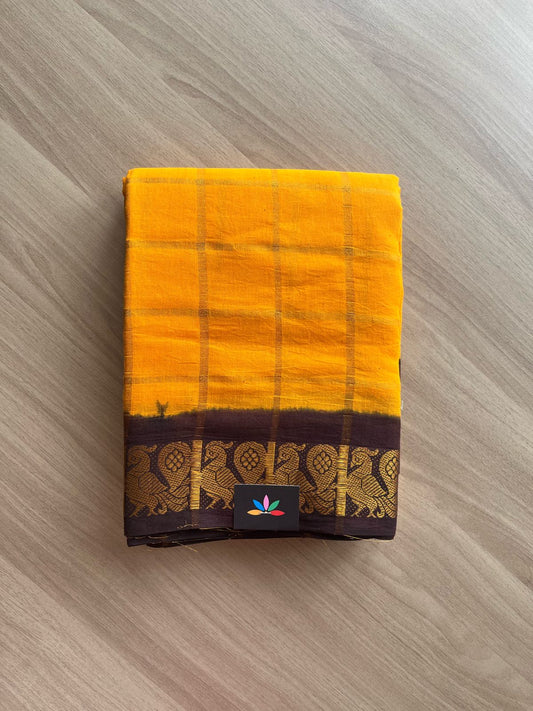 Big Zari Checks Cotton Saree-22058-22059