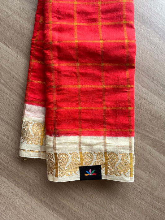 Big Zari Checks Cotton Saree-22061